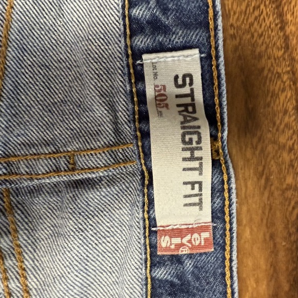 Levis 505 Denim Jeans Mens 42x30 Blue Wash Regular Fit Straight Leg - Picture 3 of 10